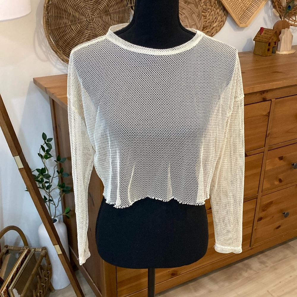 Riot Queen fishnet oversized crop